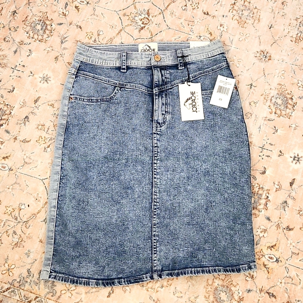 Woman Jordache Color Block Jean Skirt